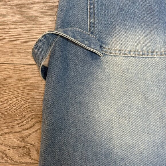 Dazy Womens Wide Leg Denim Bib Overalls Size L Blue Jean Farmcore Garden Faded - Picture 6 of 15